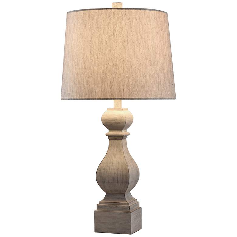 Image 2 Stylecraft 30 1/2" High Distressed Gray Faux Wood Table Lamp more views