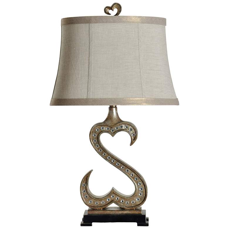 Image 1 Stylecraft 30 1/2 inch Twin Heart Table Lamp with Custom Shade