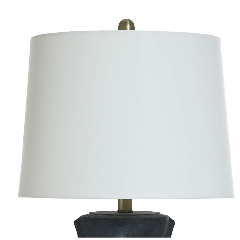 Image 4 StyleCraft 30"H Matte Black Brushed Brass Table Lamp w/ Off-White Shade more views