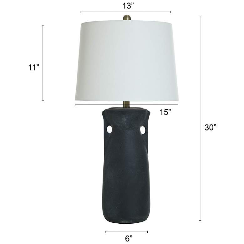 Image 7 StyleCraft 30"H Matte Black Brushed Brass Table Lamp w/ Off-White Shade more views