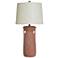 StyleCraft 30"H Terracotta Brushed Brass Table Lamp w/ Oatmeal Shade