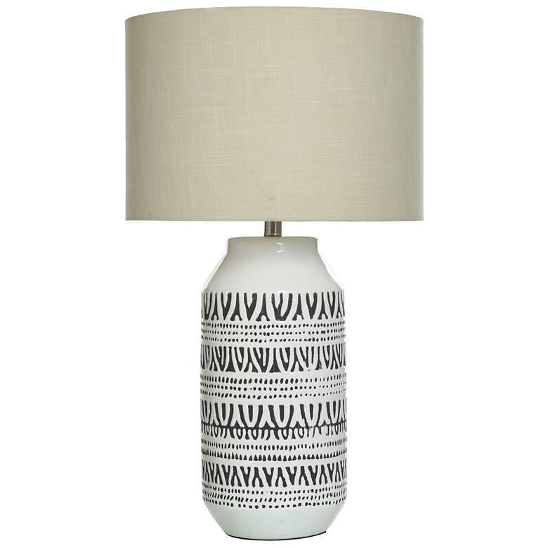Image 1 StyleCraft 30"H White Gray Table Lamp w/ Natural Shade