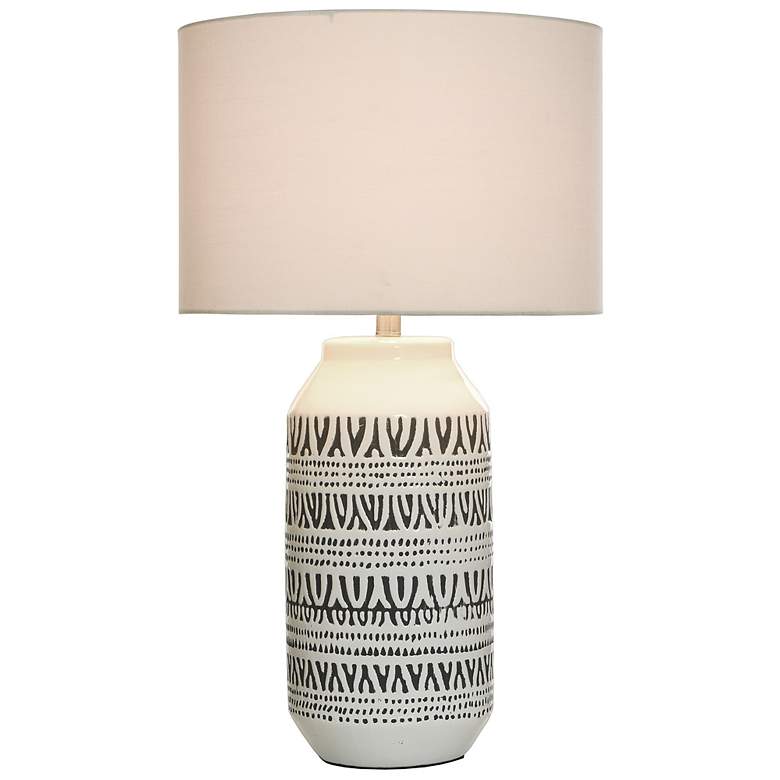 Image 2 StyleCraft 30"H White Gray Table Lamp w/ Natural Shade more views