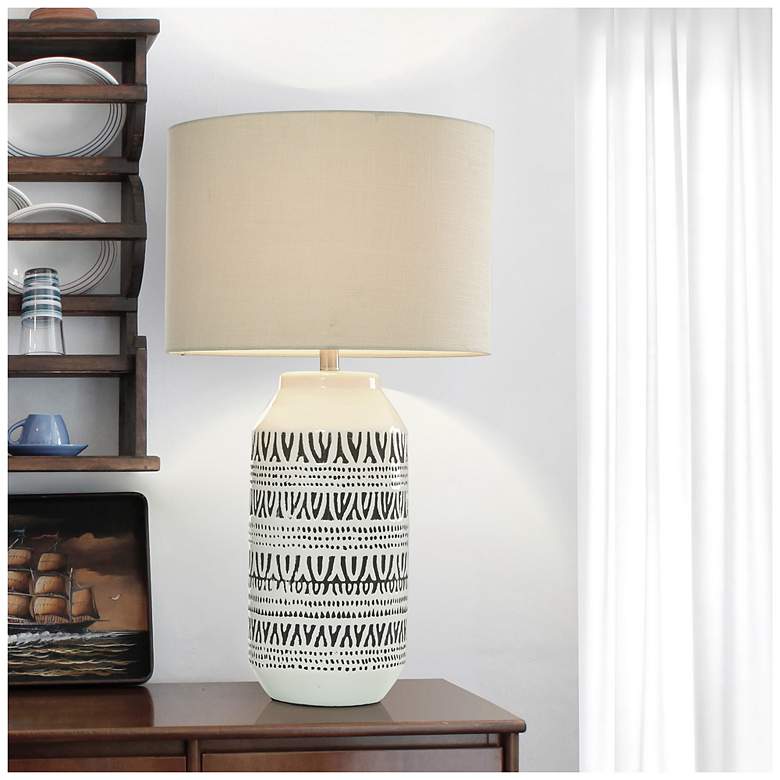 Image 6 StyleCraft 30"H White Gray Table Lamp w/ Natural Shade more views