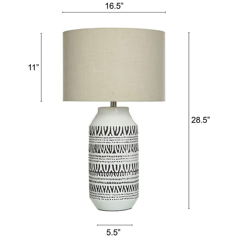Image 7 StyleCraft 30"H White Gray Table Lamp w/ Natural Shade more views