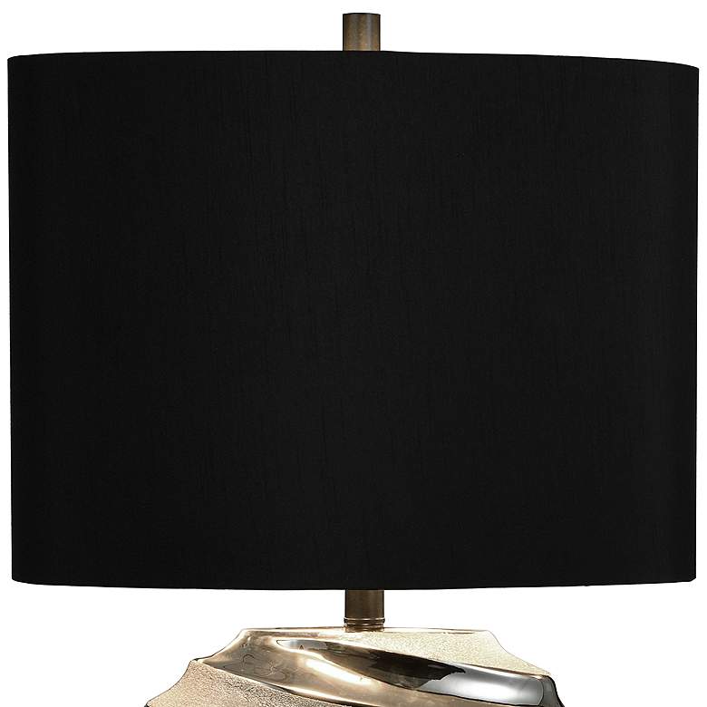 Image 3 Stylecraft 30 inch Black and Silver Gray Modern Ceramic Table Lamp more views