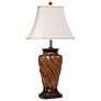 Stylecraft 30" High Toffee Faux Wood Finish Table Lamp