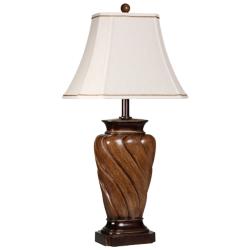 Stylecraft 30&quot; High Toffee Faux Wood Finish Table Lamp