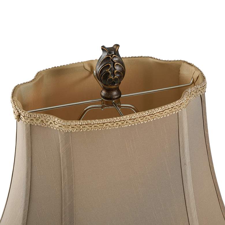 Image 3 Stylecraft 30" Oval Shade and Blue Urn Traditional Table Lamp more views