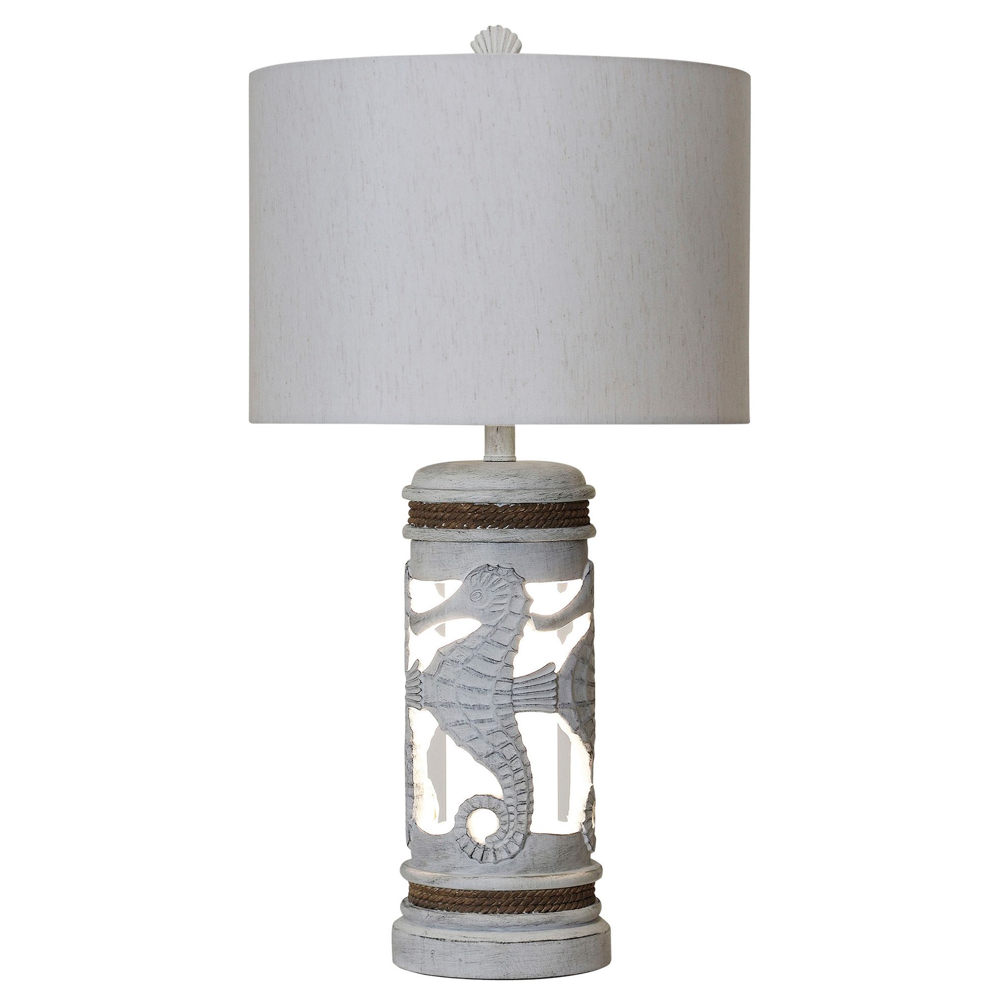 Image 2 StyleCraft 30"H Main Sail White Table Lamp w/ Heathered Oatmeal Shade more views