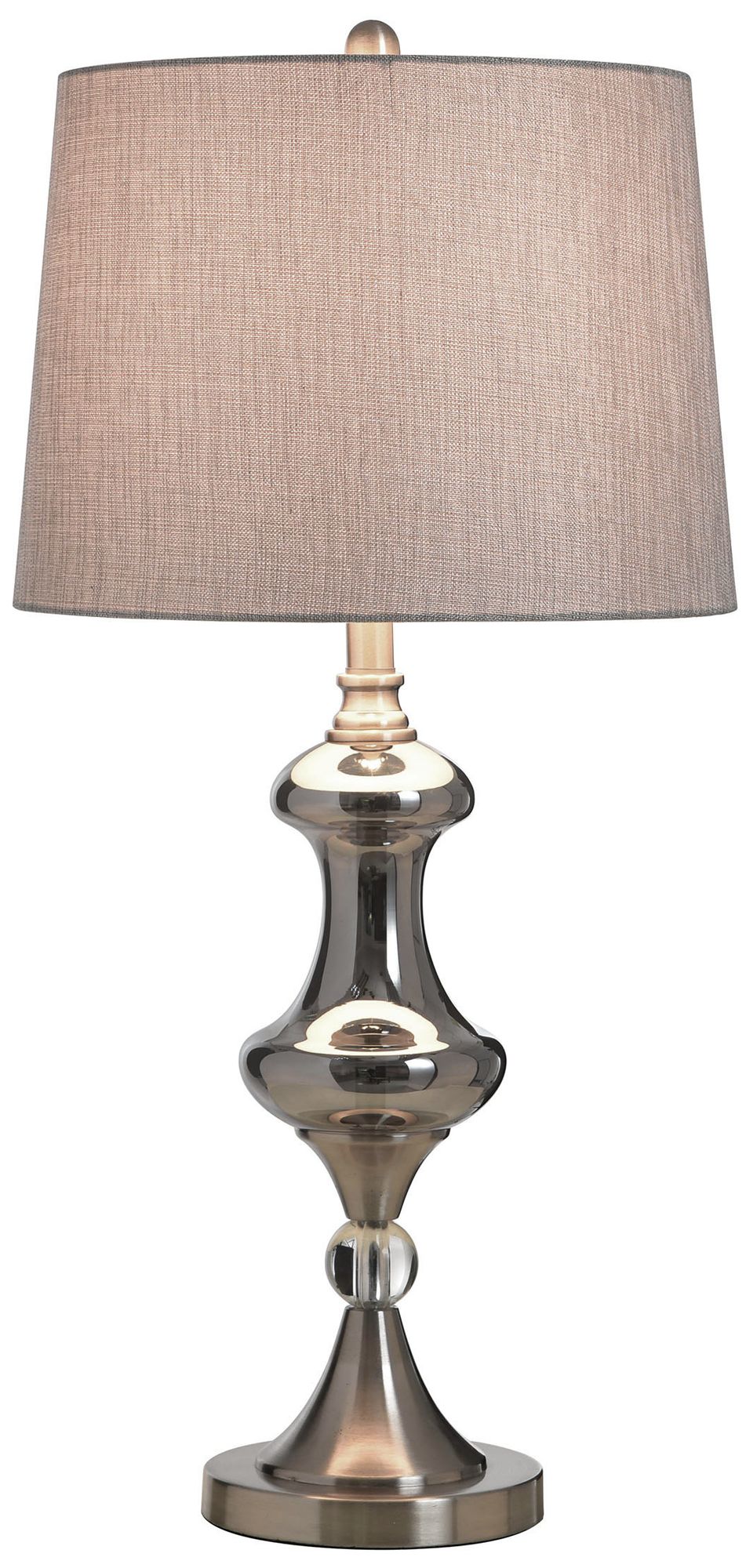 Image 3 StyleCraft 31" High Brushed Nickel & Silver Glass Table Lamp w/ Grey Shade more views