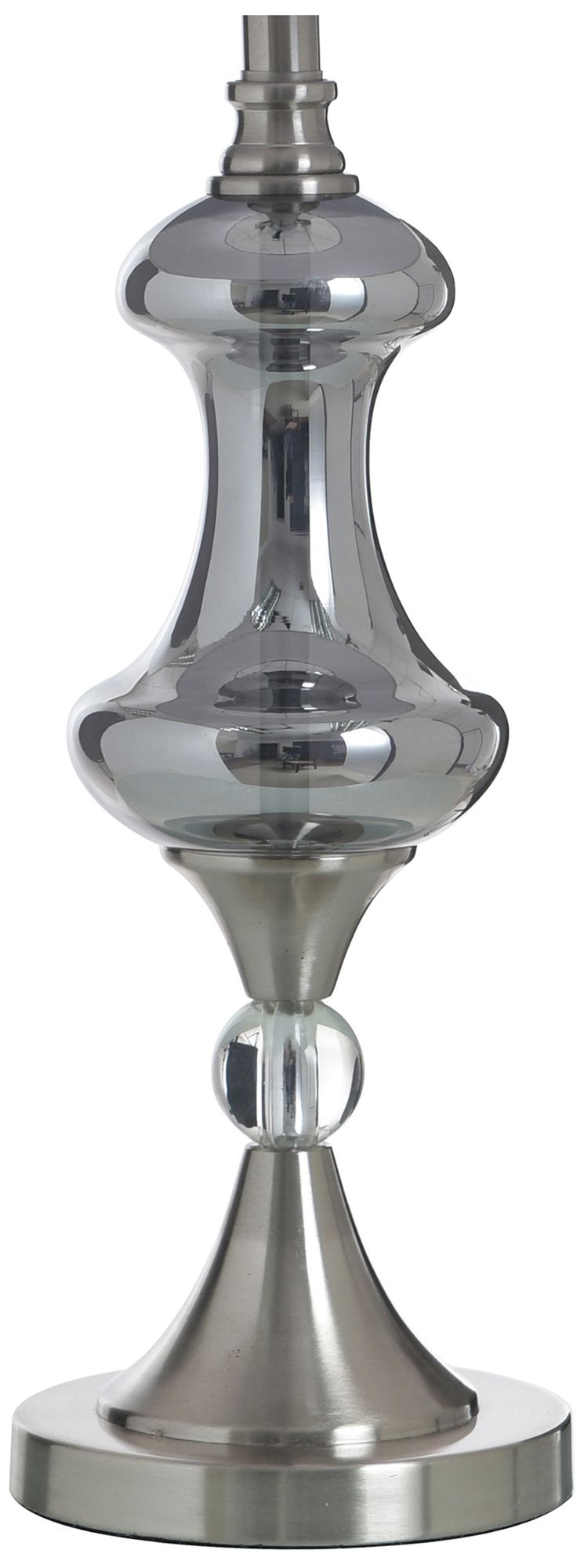 Image 4 StyleCraft 31" High Brushed Nickel & Silver Glass Table Lamp w/ Grey Shade more views