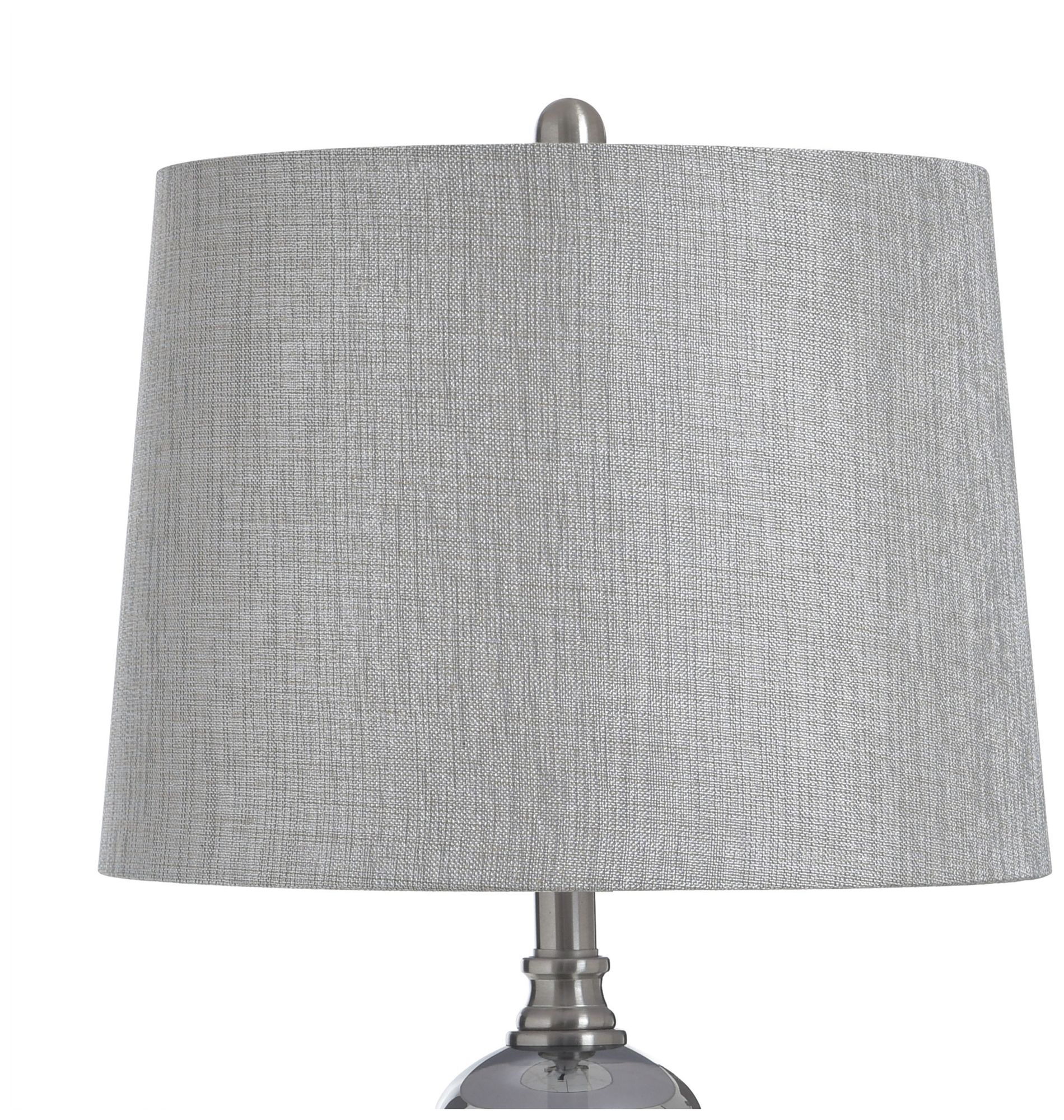 Image 5 StyleCraft 31" High Brushed Nickel & Silver Glass Table Lamp w/ Grey Shade more views