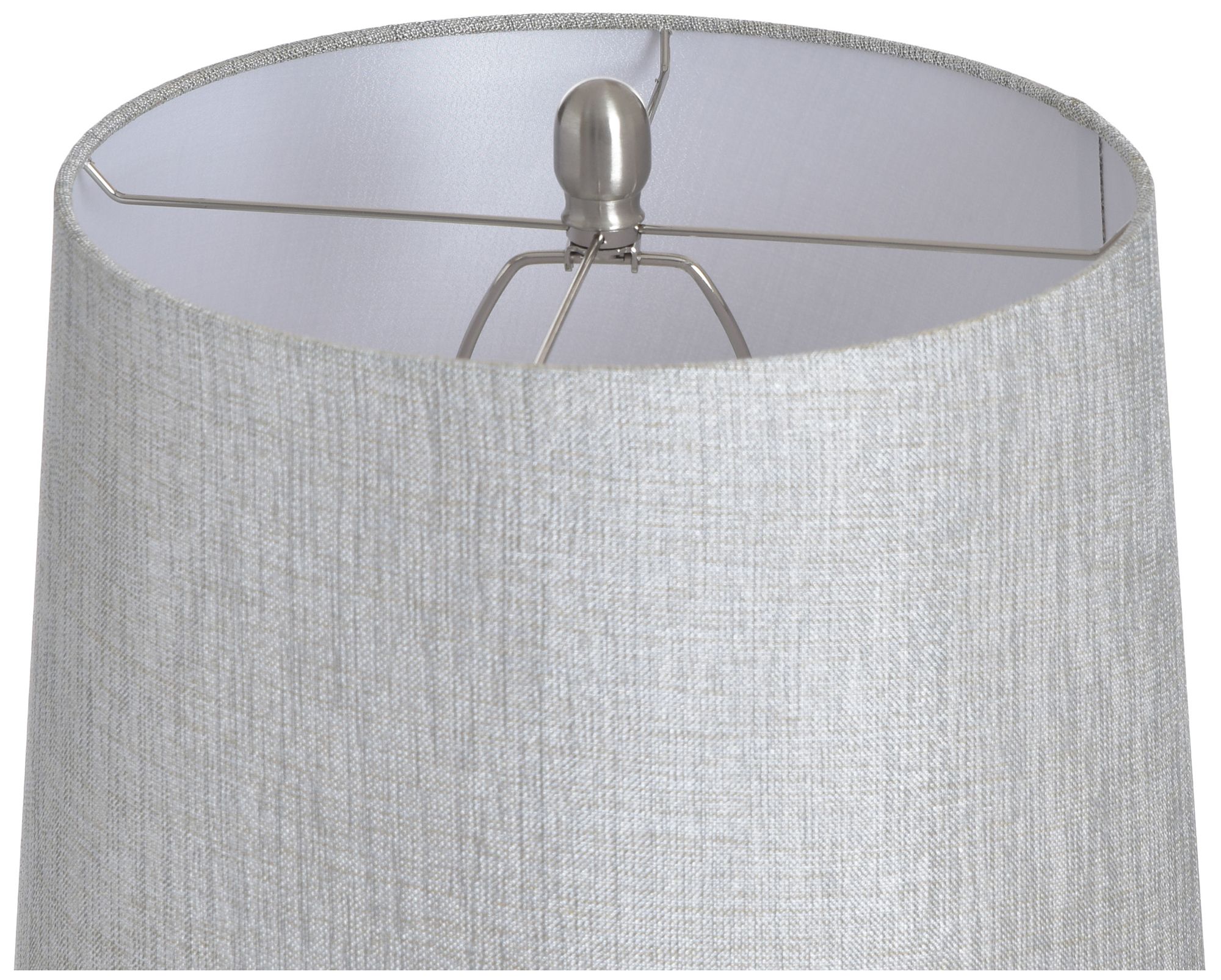 Image 6 StyleCraft 31" High Brushed Nickel & Silver Glass Table Lamp w/ Grey Shade more views