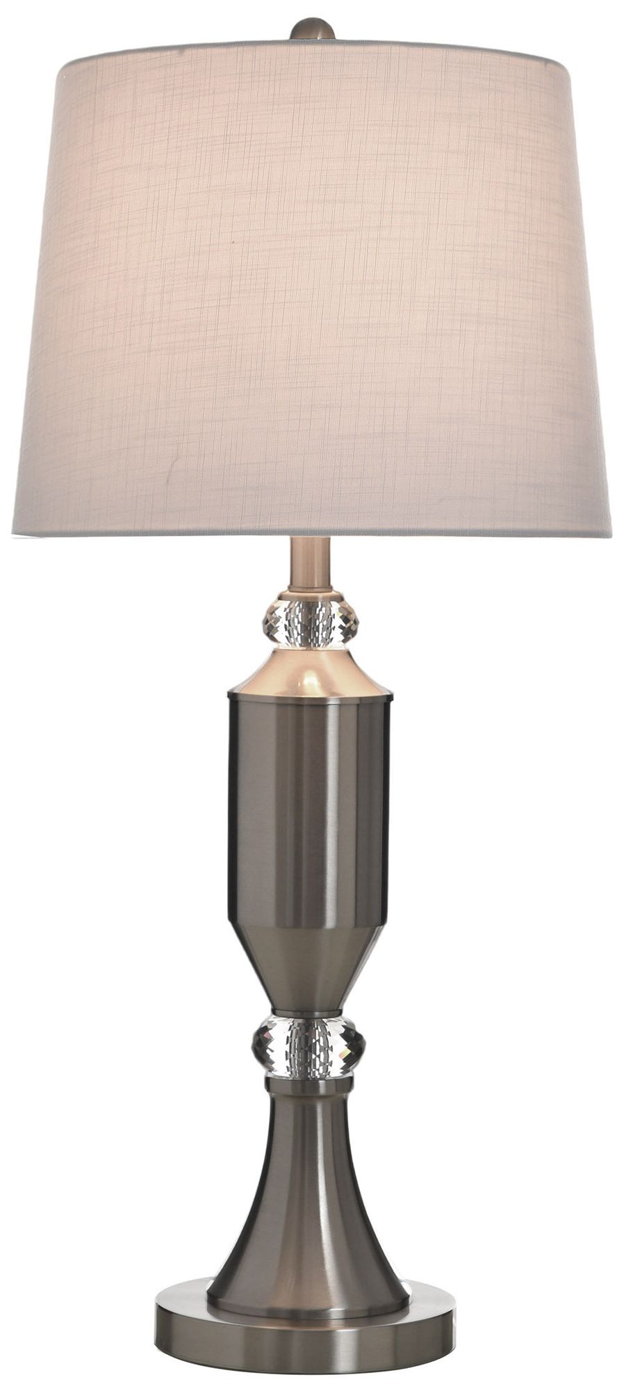 Image 2 StyleCraft 31" High Brushed Steel Table Lamp with White Shade more views