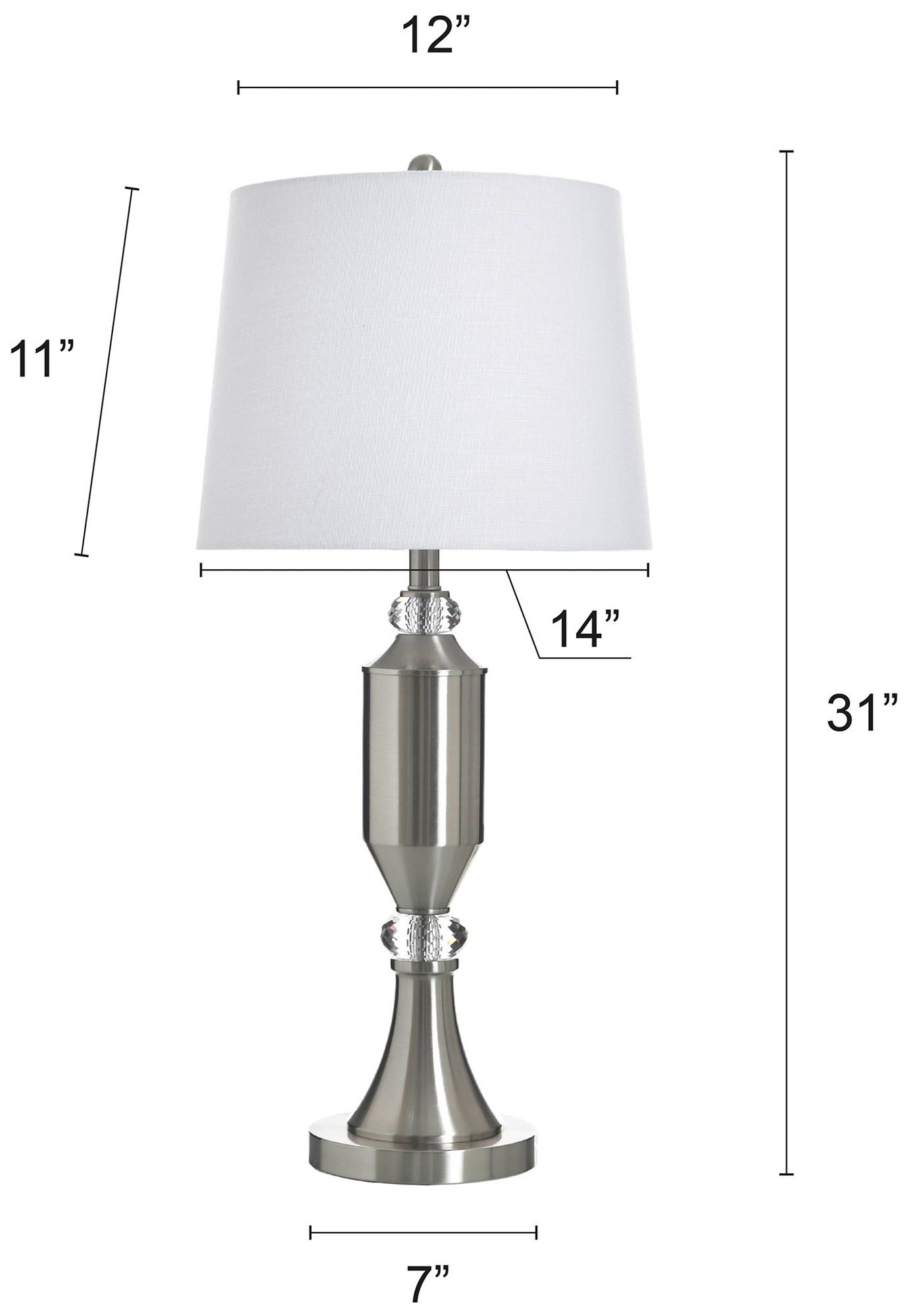 Image 6 StyleCraft 31" High Brushed Steel Table Lamp with White Shade more views