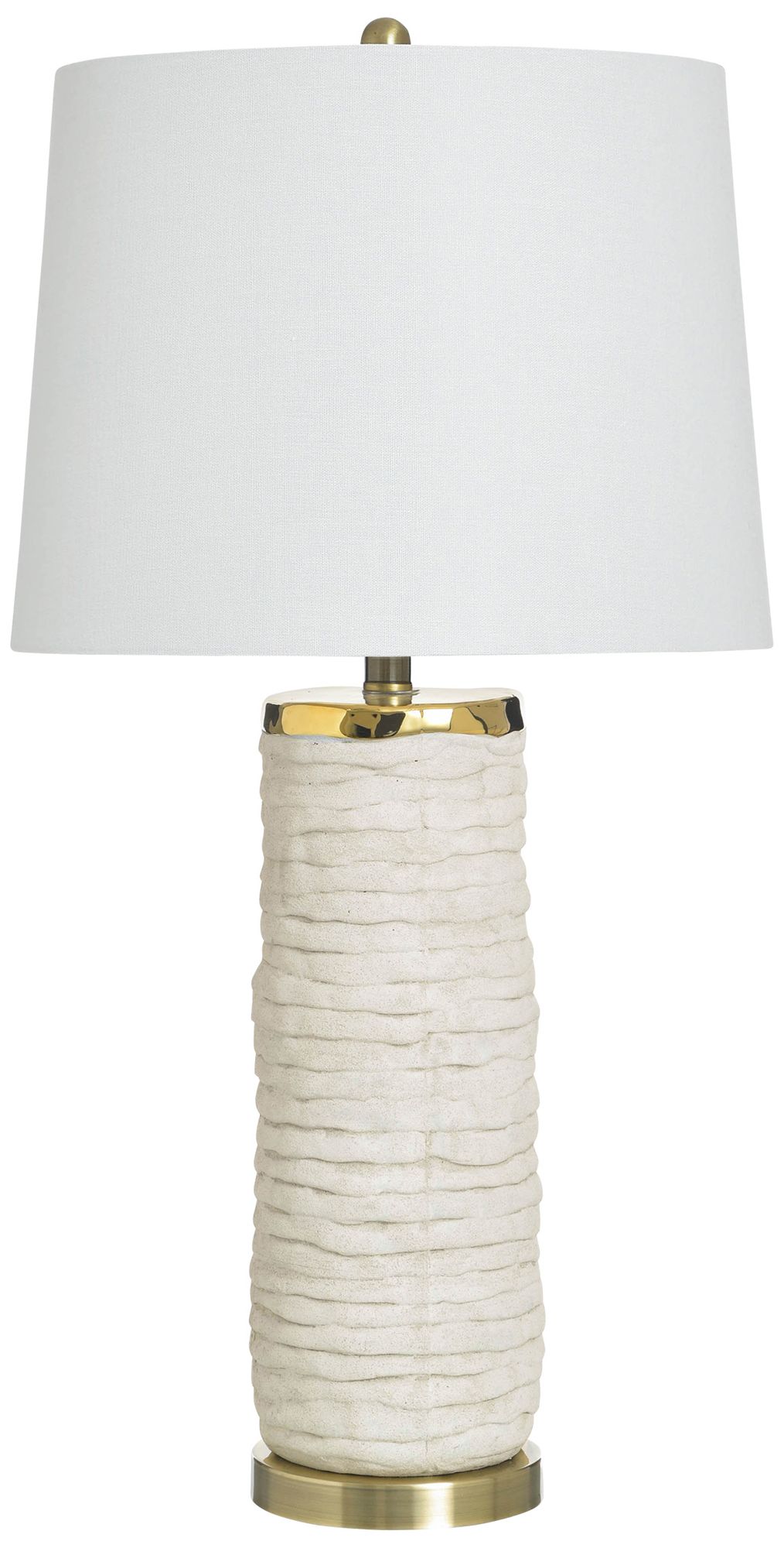 StyleCraft 31" High Denizlt Gold Table Lamp with White Shade
