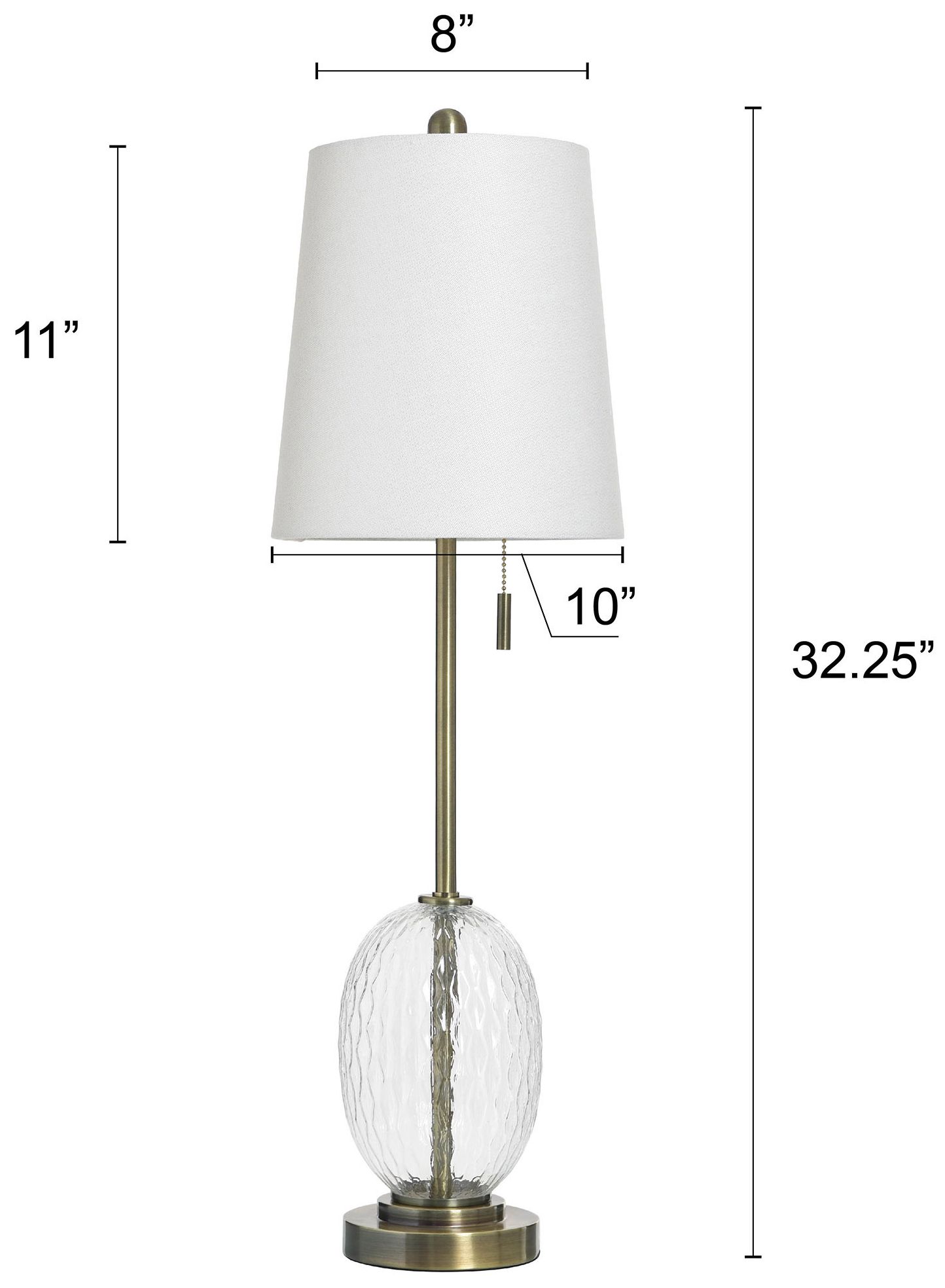 Image 7 StyleCraft 32.5" High Antique Brass & Clear Glass Table Lamp more views