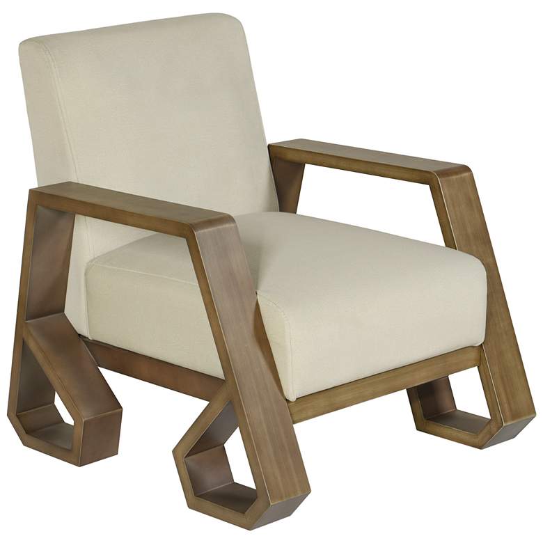 Image 1 StyleCraft 32.5" High Off White Wash Wood Arm Chair