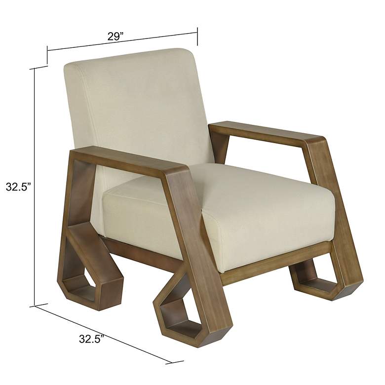 Image 7 StyleCraft 32.5" High Off White Wash Wood Arm Chair more views