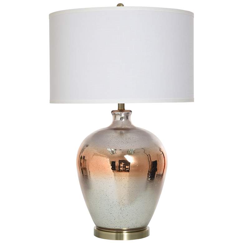 Image 1 StyleCraft 32.5" High Amber Sunrise Glass Table Lamp With White Shade