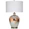 StyleCraft 32.5" High Amber Sunrise Glass Table Lamp With White Shade