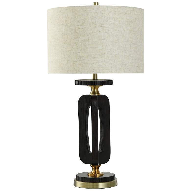 Image 1 StyleCraft 32.5" High Optical Black Table Lamp With Sand Shade