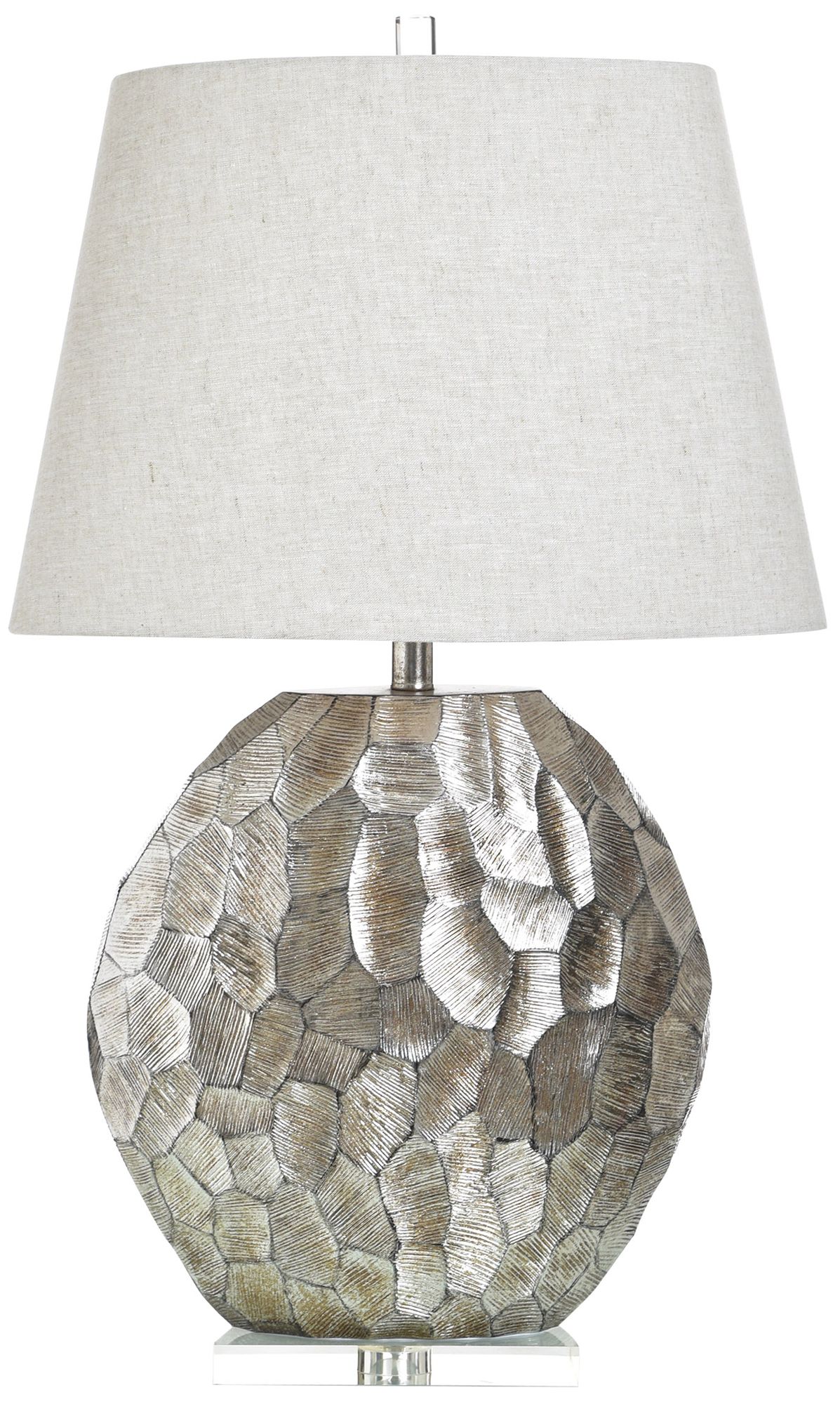 StyleCraft 32" High Eggie Silver Table Lamp with White Shade