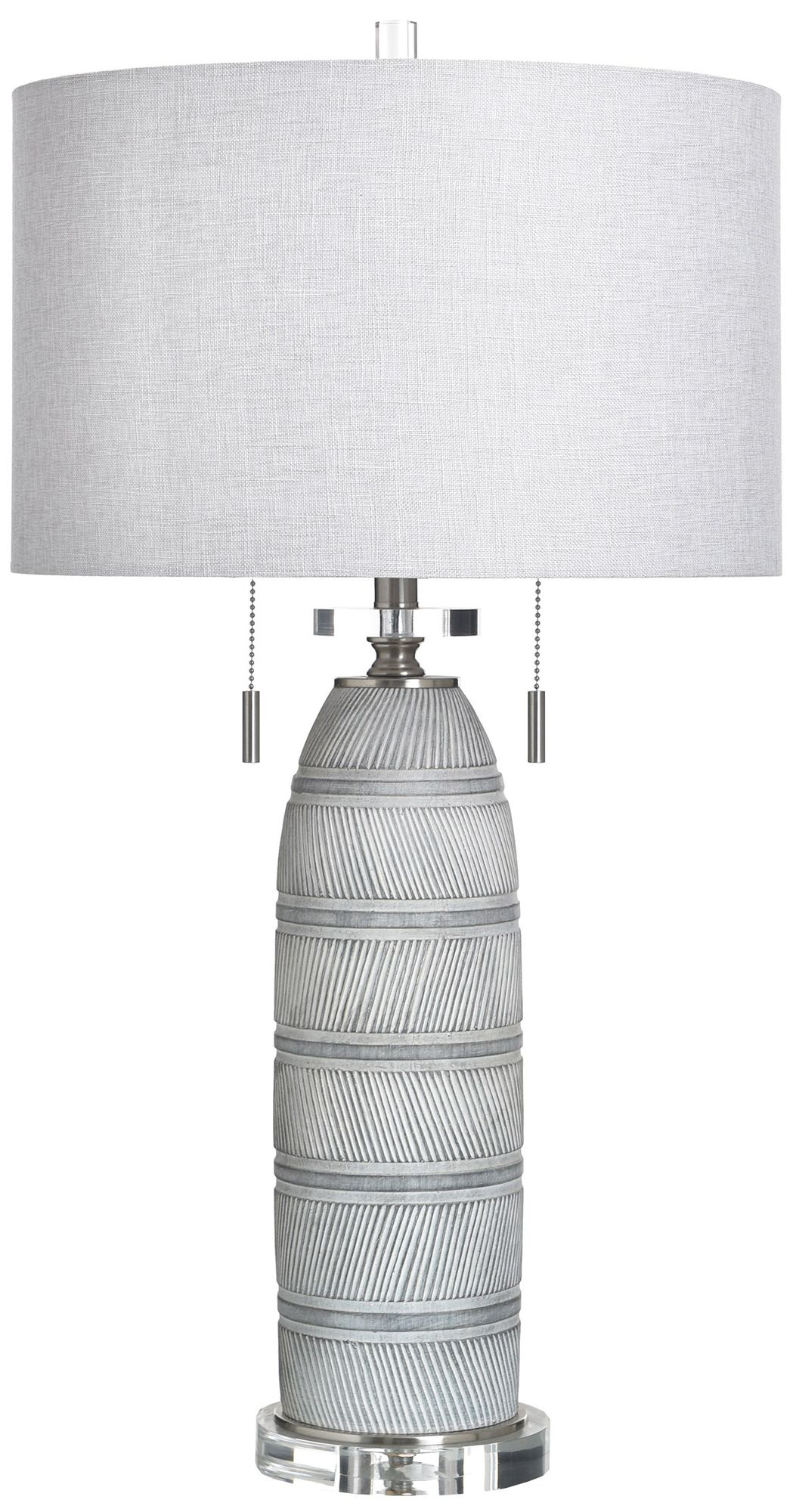 StyleCraft 32" High Greyson Silver Table Lamp with White Shade