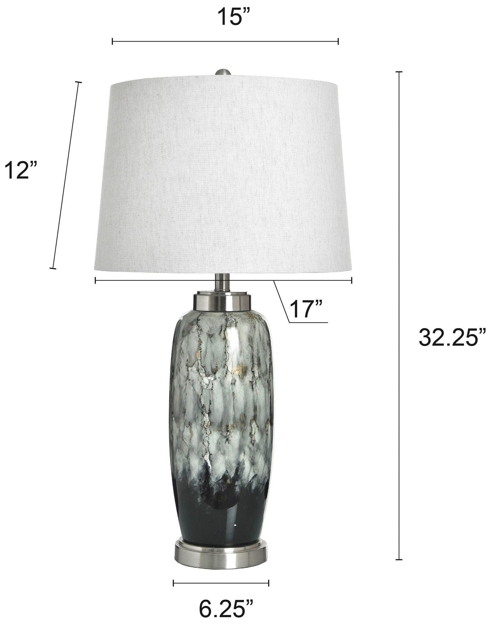 Image 6 StyleCraft 32" High Rogan Grey Table Lamp with White Shade more views