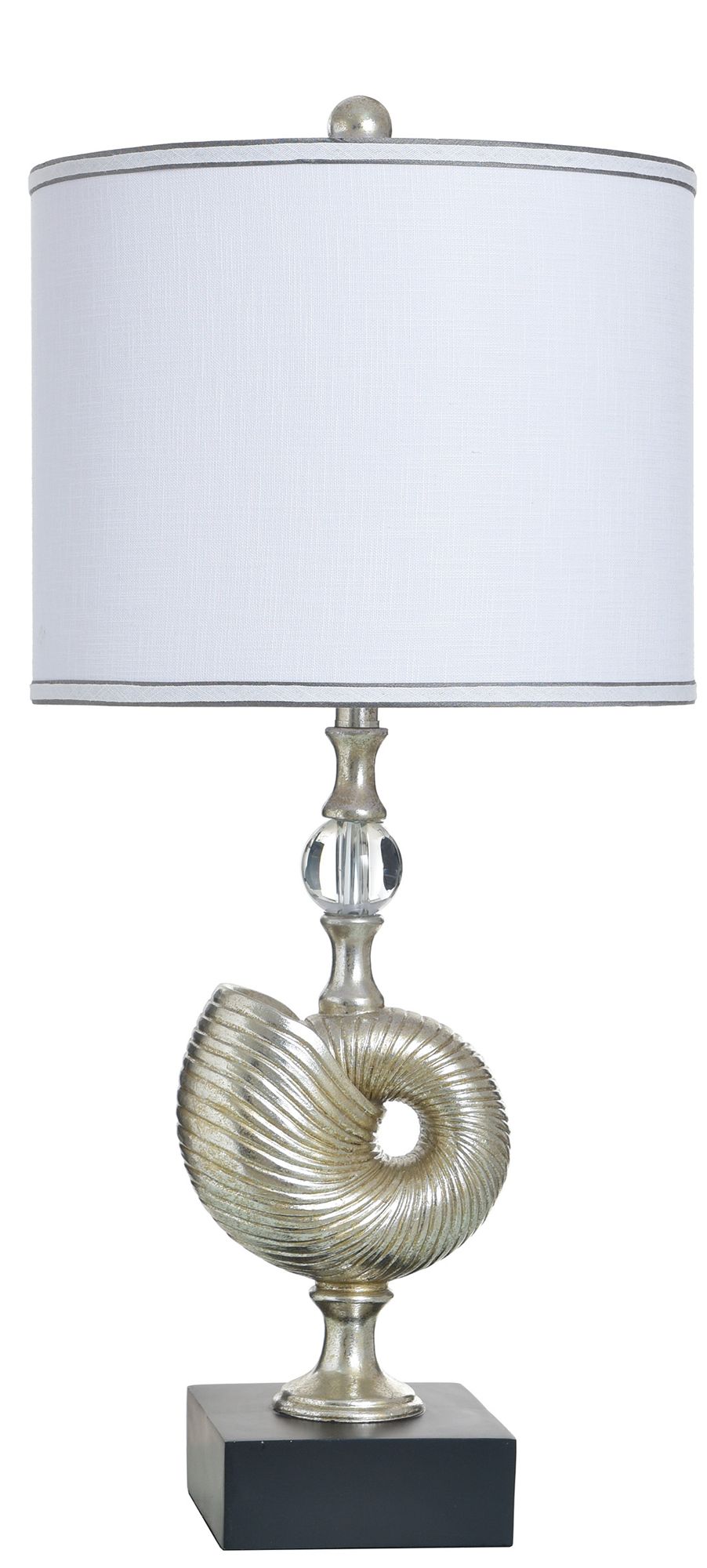 StyleCraft 32" High Samobor Silver Table Lamp with White Shade