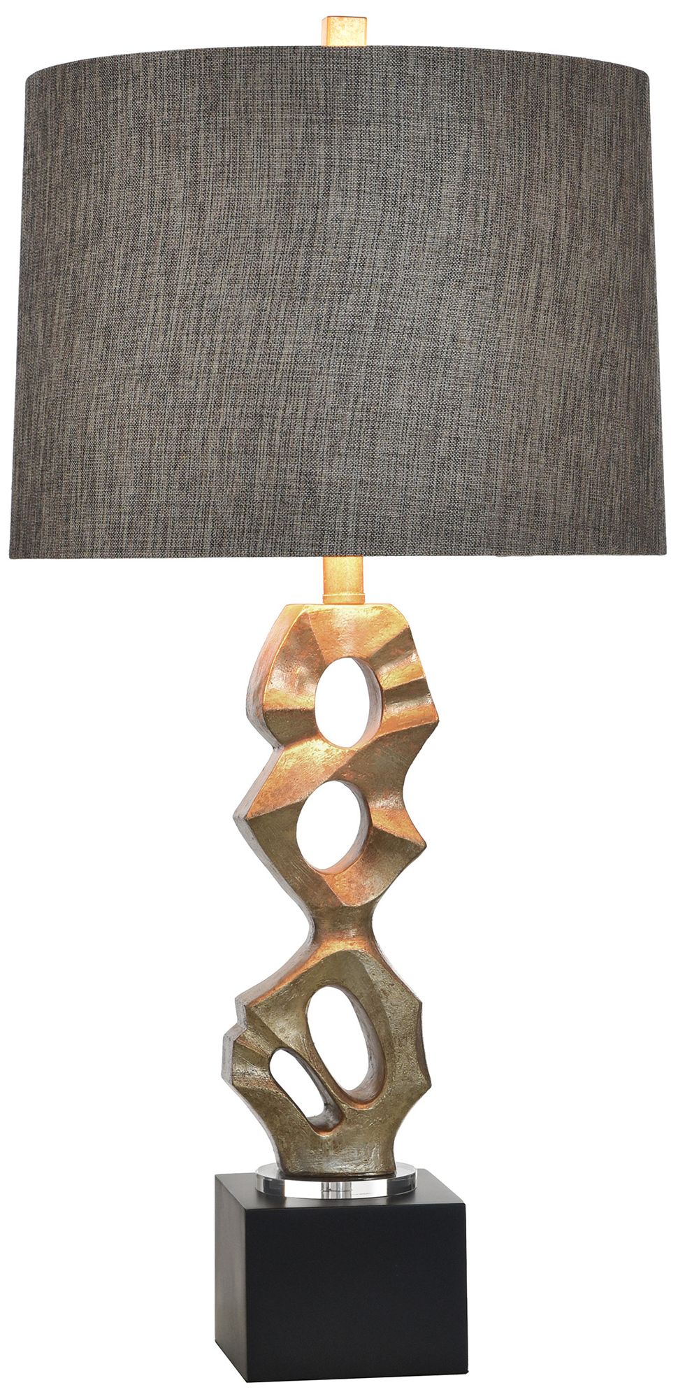 Image 3 StyleCraft 32" High Van Gold & Black Table Lamp with White Shade more views