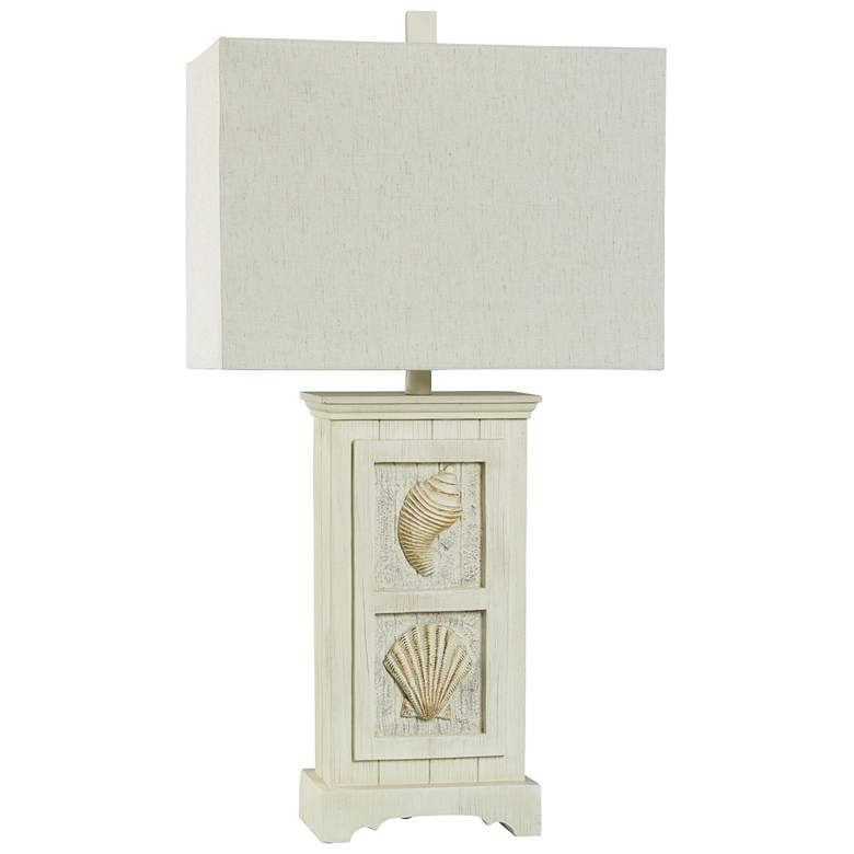 Image 1 StyleCraft 32" High Plank Cream Table Lamp With Beige Shade