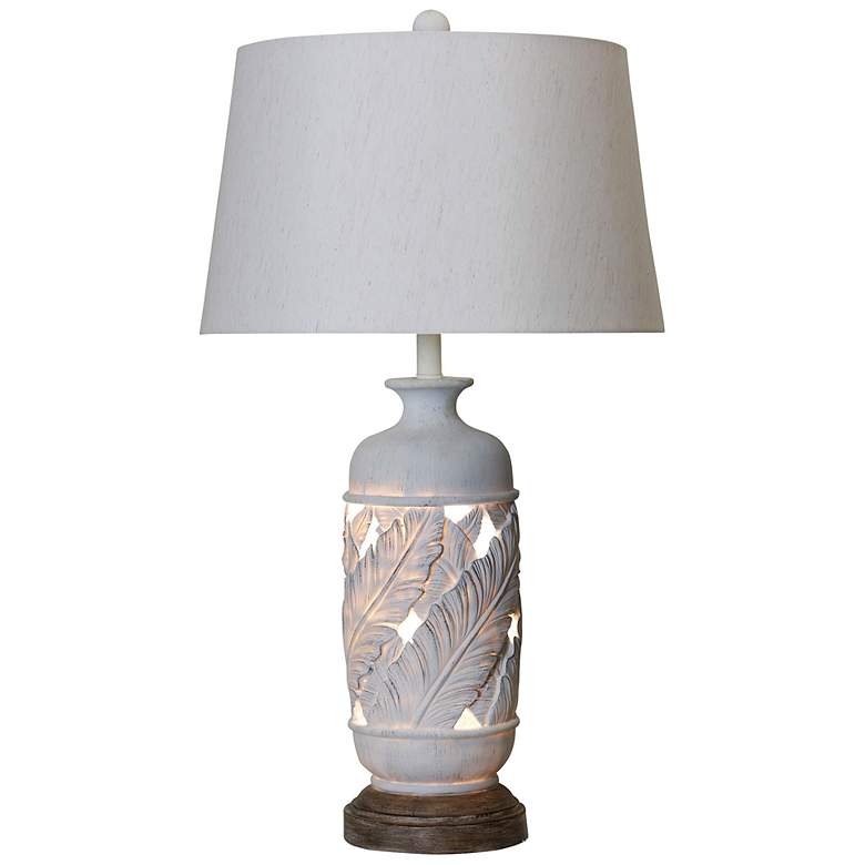 Image 2 StyleCraft 32" High Tropic White Table Lamp w/ Heathered Oatmeal Shade more views