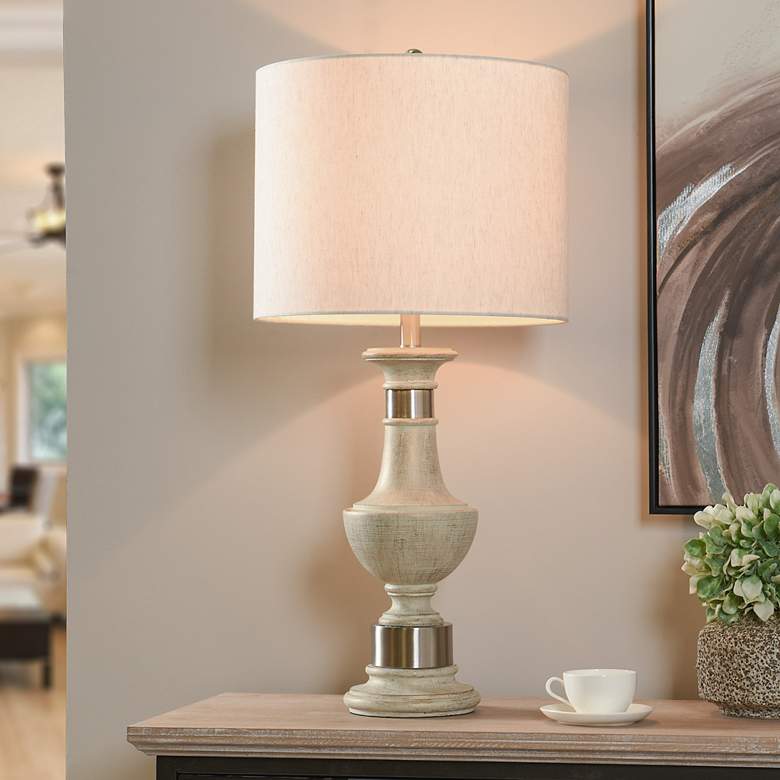 Image 6 StyleCraft 32"H Malta Cream Traditional Table Lamp With Oatmeal Shade more views