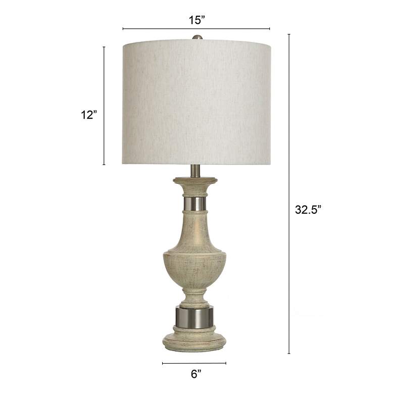 Image 7 StyleCraft 32"H Malta Cream Traditional Table Lamp With Oatmeal Shade more views