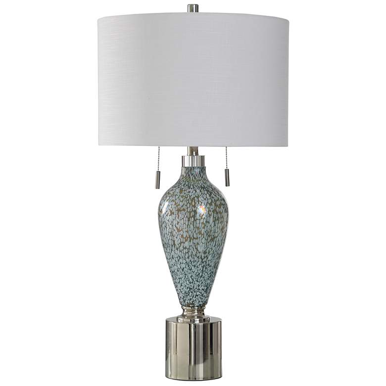 Image 1 StyleCraft 33.25" High Lovella Silver Glass Table Lamp With White Shad