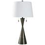 StyleCraft 33.5" High Brushed Steel Black Table Lamp w/ Off White Shad
