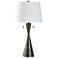 StyleCraft 33.5" High Brushed Steel Black Table Lamp w/ Off White Shad