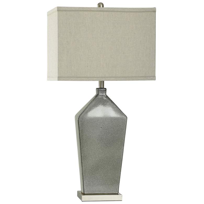 Image 1 StyleCraft 33.5" High Sugar Grey Ceramic Table Lamp w/ Greige Shade