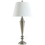 Stylecraft 33 1/2" High White Shade Brushed Steel Table Lamp