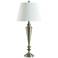 Stylecraft 33 1/2" High White Shade Brushed Steel Table Lamp