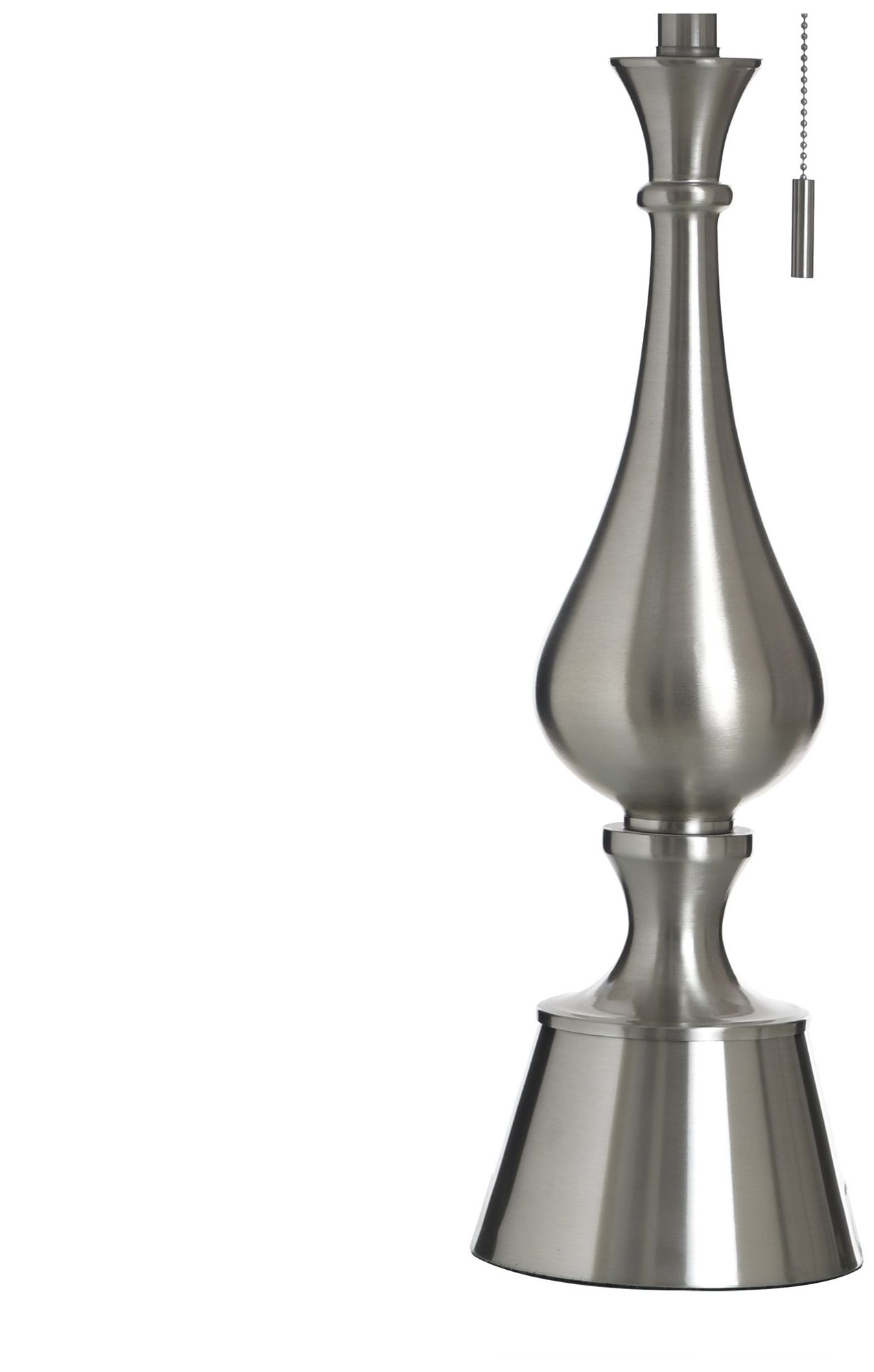 Image 3 StyleCraft 33" High Brushed Steel Table Lamp with White Shade more views