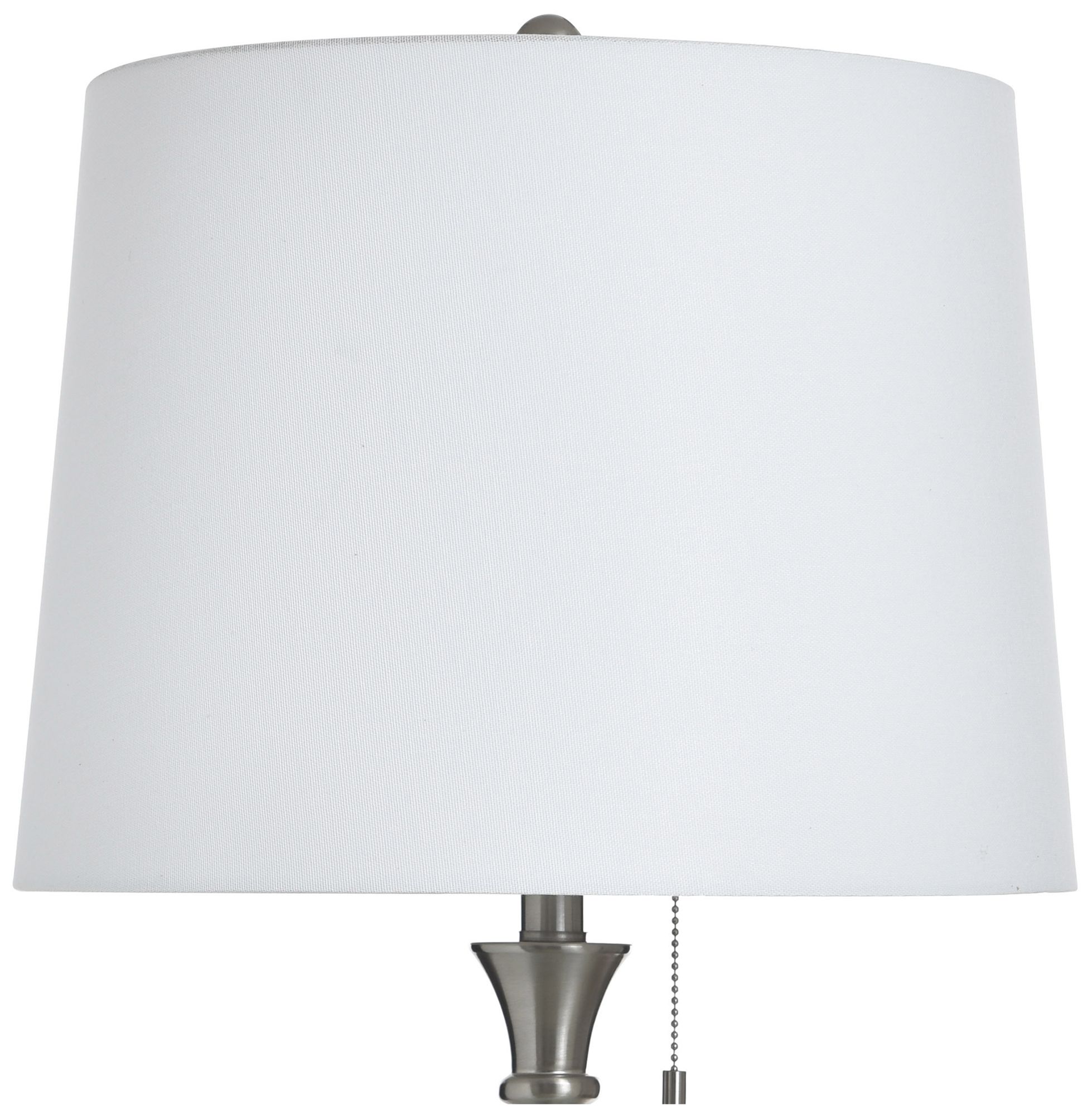 Image 4 StyleCraft 33" High Brushed Steel Table Lamp with White Shade more views