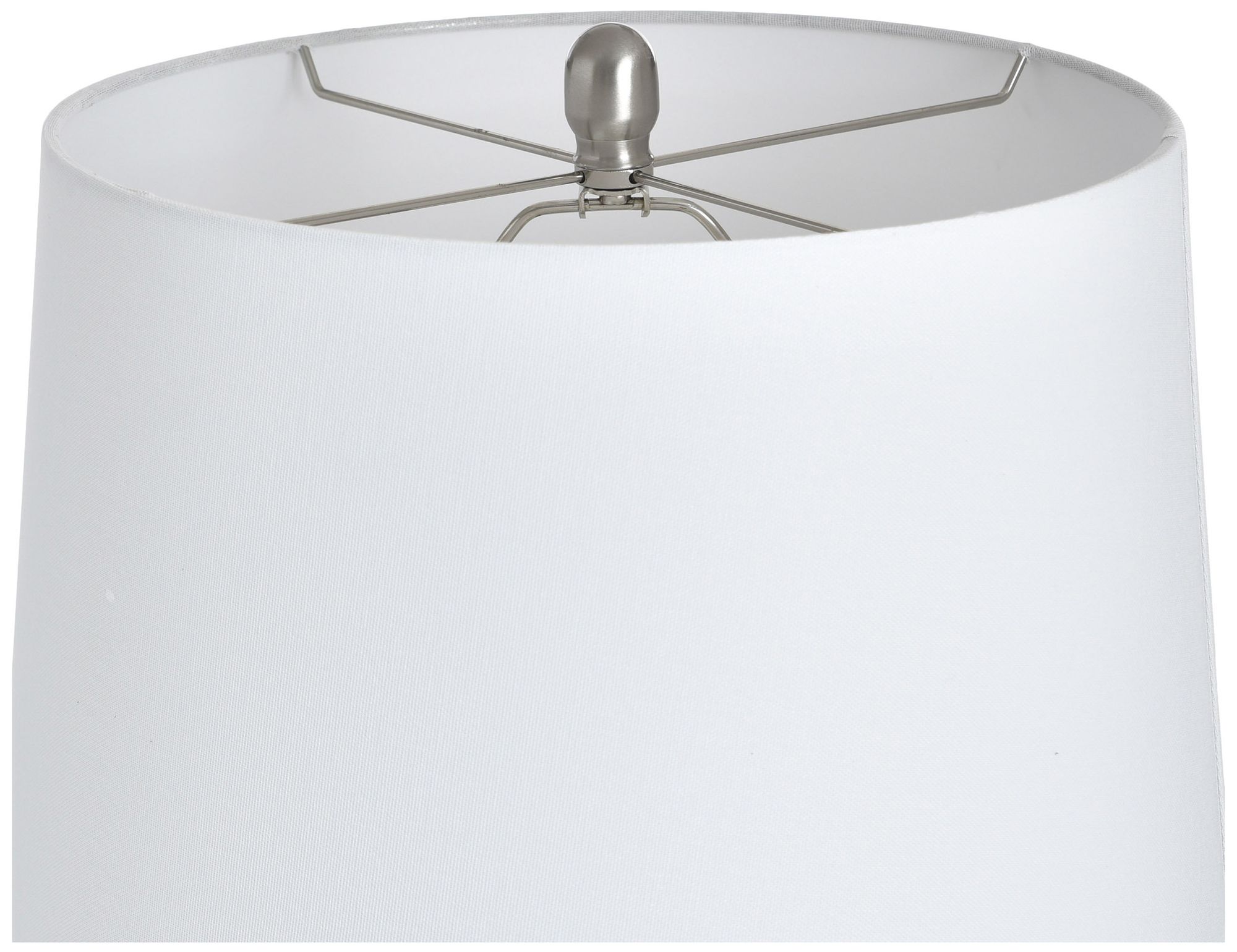 Image 5 StyleCraft 33" High Brushed Steel Table Lamp with White Shade more views