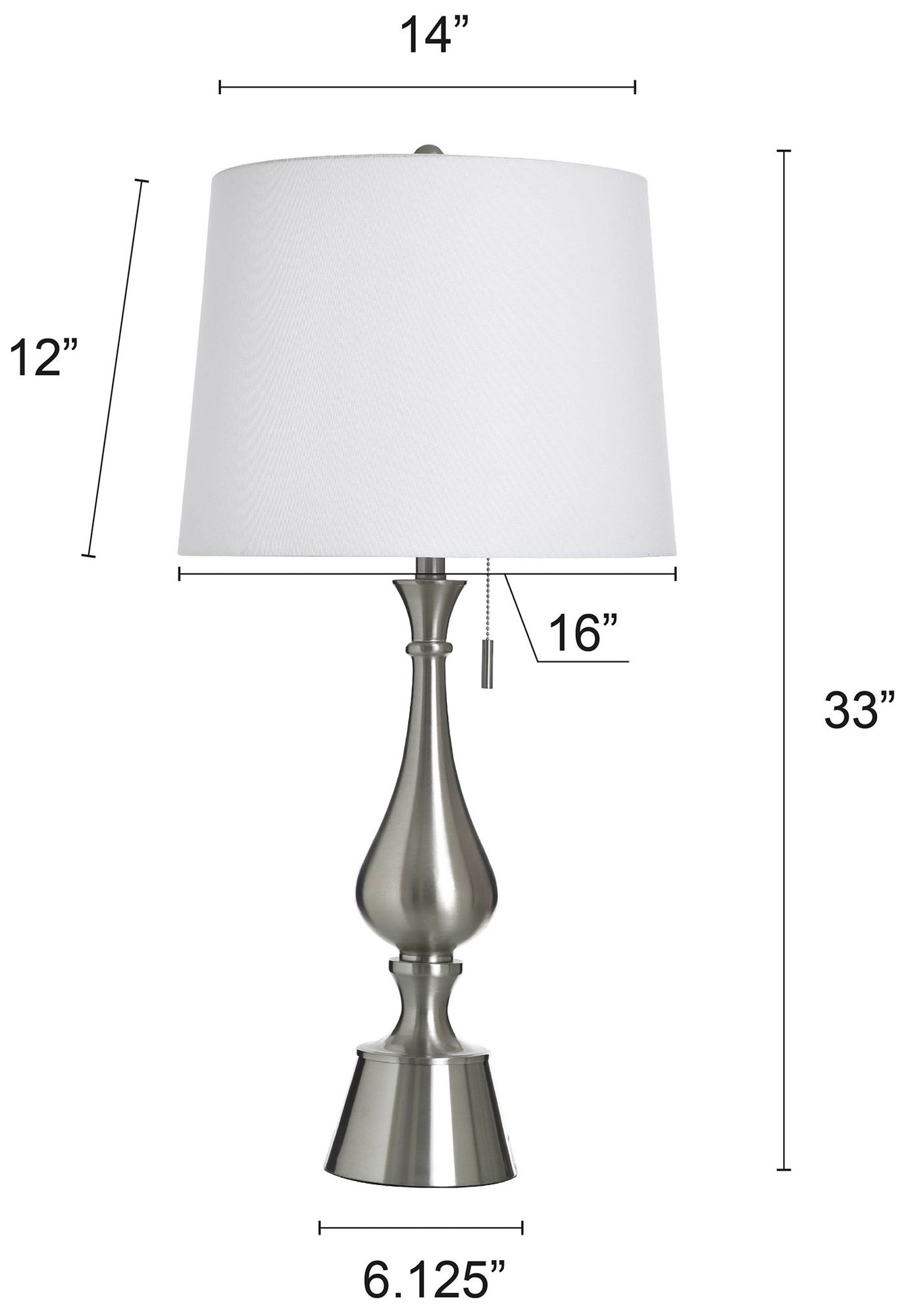 Image 6 StyleCraft 33" High Brushed Steel Table Lamp with White Shade more views
