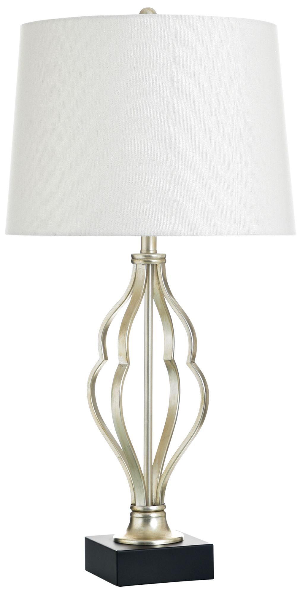 StyleCraft 33" High Castonia Silver Table Lamp with White Shade