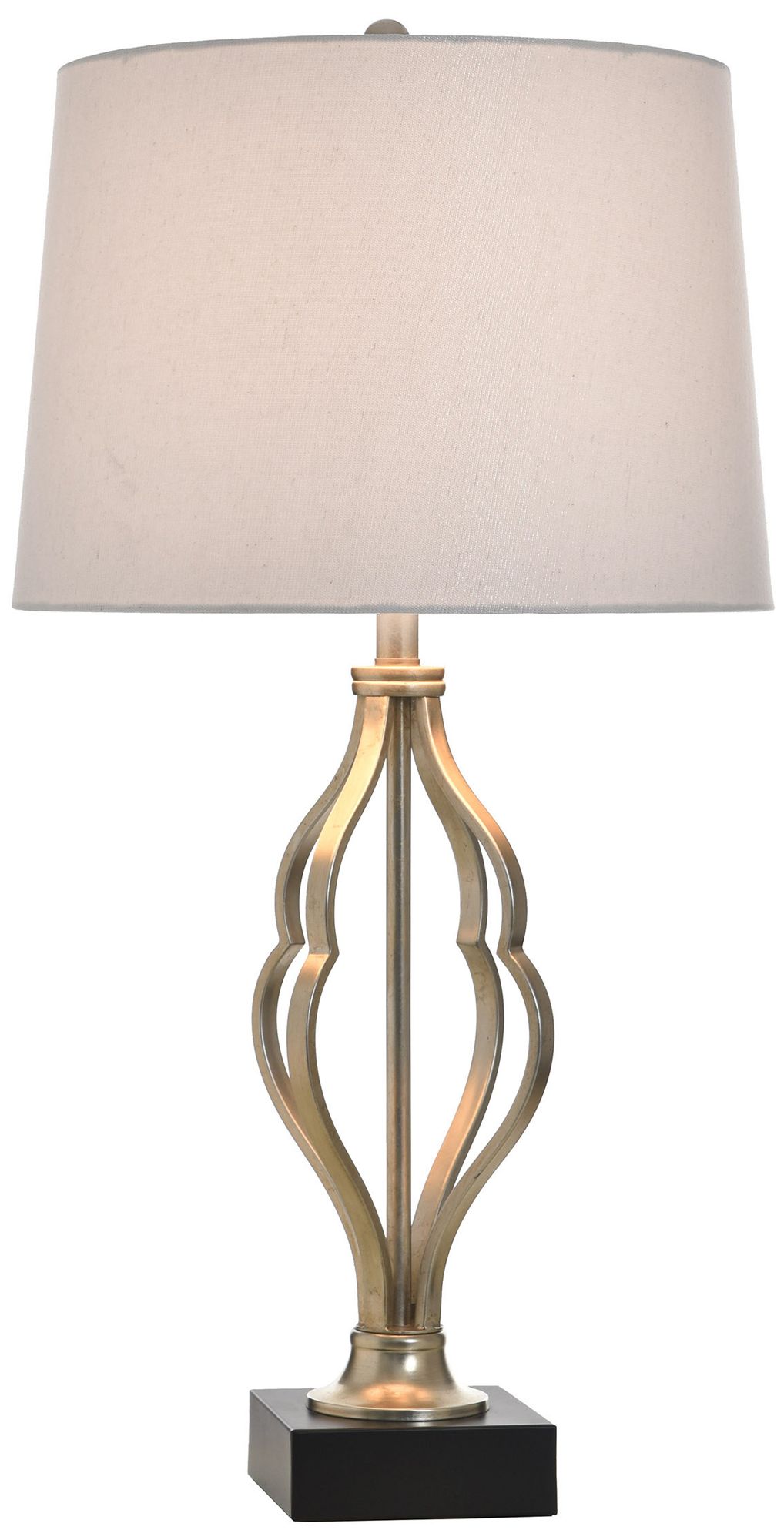 Image 3 StyleCraft 33" High Castonia Silver Table Lamp with White Shade more views