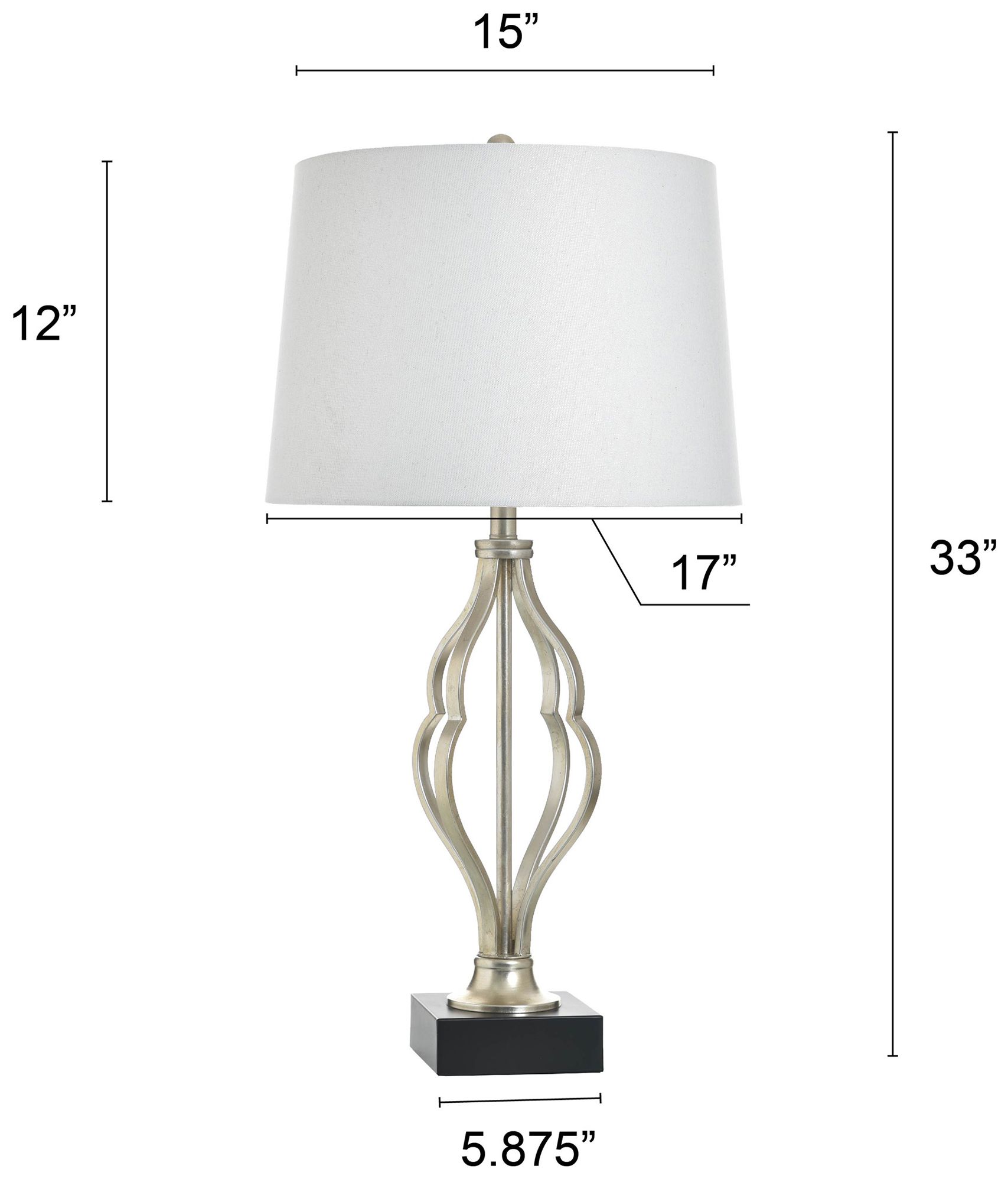 Image 7 StyleCraft 33" High Castonia Silver Table Lamp with White Shade more views