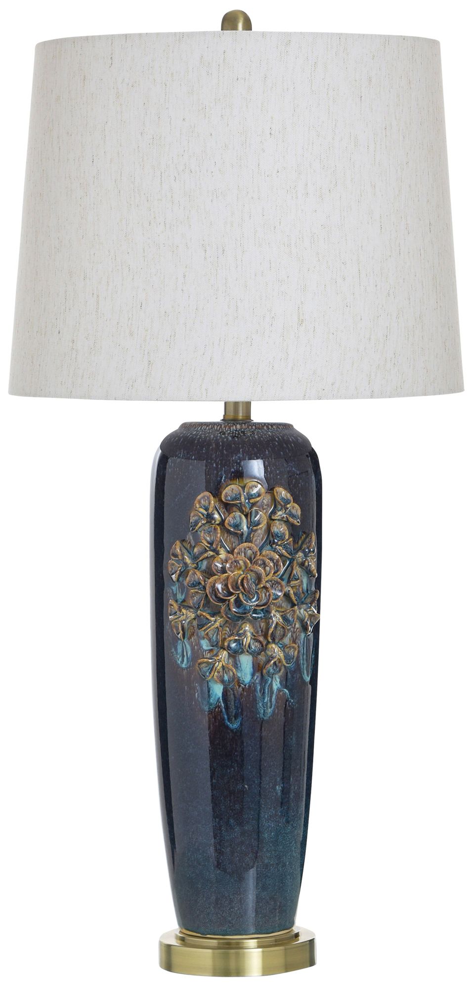 StyleCraft 33" High Leto Blue Table Lamp with White Shade